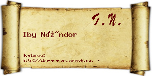 Iby Nándor névjegykártya