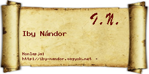 Iby Nándor névjegykártya