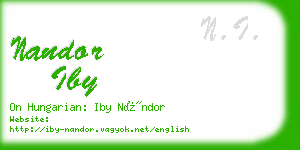 nandor iby business card